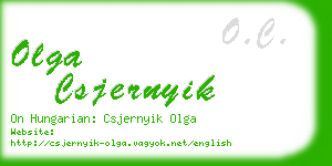 olga csjernyik business card